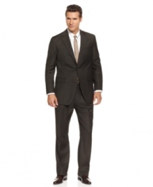 Brown can do a lot for you. This plaid suit from Lauren by Ralph Lauren cuts a classic figure in a dashing color.