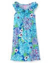 This vivid floral dress from Lilly Pulitzer embellishes its super flowery print with 2-tiered ruffles along a scoop neckline.