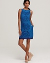 Intricate cut-outs and embroidery lend playful flair to this blue KAS New York sheath dress. Pair it with espadrilles and enhance your vacation collection.