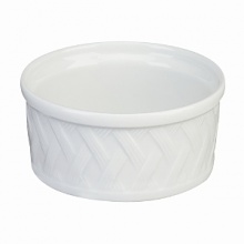 Traditional basket weave pattern made from white French Limoges porcelain.