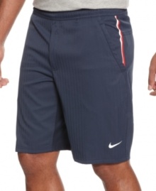 Keep your swing consistent and your style comfortable with these Dri-Fit tennis shorts from Nike.