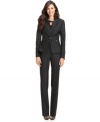 Refined, streamlined and full of unique details, Tahari by ASL's petite pantsuit adds an appealing edge to your office wardrobe.