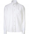 Casual shirt from St. Tropez status label Vilebrequin - in fine lightweight linen, in elegant white - decoratively embroidered - modern slim cut, with small collar and chest pocket - fits perfectly with jeans, shorts or light pants - absolute universal: for Casual Fridays in the office, for leisure or for festive summer occasions