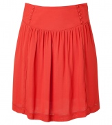 Featuring a bold hue and a romantic pleated silhouette, this chic swing skirt from Paul & Joe Sister will elevate your workweek style - Wide fitted waistband with button details, pleated full skirt, concealed back zip closure - Wear with a cowl neck pullover or a statement tank and a blazer