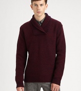 EXCLUSIVELY AT SAKS. A shawl-collar sweater made from an exquisite combination of wool and cashmere.Shawl collarPull-on styleAllover patternRibbed trim56% lambswool/34% wool/10% cashmereDry cleanImported