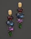 Exclusively at Bloomingdale's, a mix of richly hued semi-precious stones lend statement style to these 18K gold drop earrings from Marco Bicego.