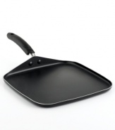 Your favorites come easy on this versatile nonstick griddle, the ideal kitchen companion for whipping up a breakfast buffet or healthy family dinner. The durable nonstick finish lets you cook with less fats or oils to transform your daily diet. Limited lifetime warranty.