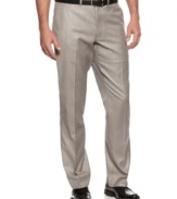 Your workweek look gets a modern upgrade with these slim-fit pants from Perry Ellis.