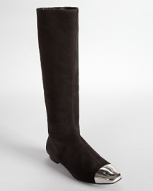 All out mod, Sigerson Morrison's metal-tipped boots channel a 60s look with right-now appeal.