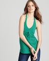 This Ella Moss halter top flaunts vibrant stripes and a drawstring empire waist for pitch-perfect summer style.