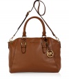 With its super soft leather and gold-toned hardware, this MICHAEL Michael Kors tote features ultra chic versatility - Top carrying handles, removable buckled shoulder strap, buckle details, back slit pocket with magnetic snap, textured leather, inside zippered back wall and slot pockets, front wall slot pockets - Perfect for everyday use, off-duty cool, or stylish travel