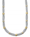 Set the tone this sesason. Lauren by Ralph Lauren's airy necklace features multiple strands of fine chains and stunning 14k gold-plated accents. Set in silver tone mixed metal. Approximate length: 18 inches.