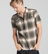 A boldly checked shirt in vintage-inspired hues from Diesel.