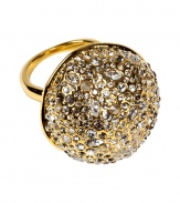 Channel out-of-this-world style with this ultra-luxe crystal encrusted ring from modern jewelry master Alexis Bittar - Large gold-tone circular ring with all-over crystal embellishment - Wear with a bold maxi-dress and platforms or an edgy cocktail ensemble