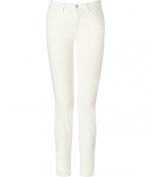 With their bright shade of creamy white and flattering skinny fit, J Brands mid rise cords are an essential staple separate - Classic five-pocket style, button closure, belt loops - Pair with casual knits and favorite flats