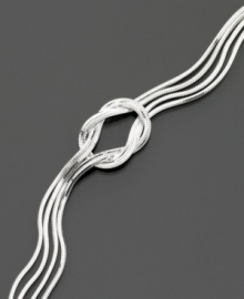 This multichain bracelet with knotted detail has a clean, organic style. Crafted of sterling silver. Measures 7-1/2 inches.