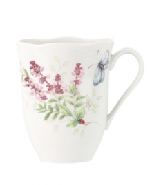 Fresh from the garden, the Butterfly Meadow Herbs mug from Lenox features sturdy porcelain with flowering herbs and a delicately scalloped edge. Qualifies for Rebate