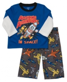 He'll have the best kind of dreams when he rides off to sleep in this cool set from Carter's.