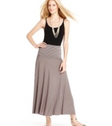 Chic stripes give INC's maxi skirt added graphic pop. Wear it with a tank top or try it as a sophisticated strapless dress for night!