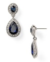 Deep blue stones are surrounded by rhodium plated metal on this pair of earrings from Carolee. With it's refined vibe and delicate drop design, this pair is ready to dress up your evening.