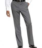 Looking for clean lines and a sleek, flat-front construction? These modern wool dress pants from Tommy Hilfiger make a smart addition to your workweek rotation.