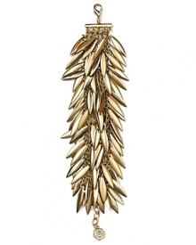 Add a dynamic shimmy to every twist of your wrist with this fabulously fringed goldtone leaf bracelet from RJ Graziano.