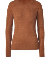 Inject classic style into your new season look with this chic cashmere cable knit sweater from Steffen Schraut - Round neck, long sleeves, all-over cable knit print, ribbed cuffs and hem - Pair with skinny jeans, a pencil skirt, or cropped trousers