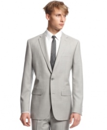 Gray matters. This blazer from Bar III are a great way to break out of the black box.