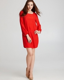 A rich, fiery hue imbues this Amanda Uprichard shift dress with statement-making style.