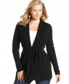 Calvin Klein's belted plus size cardigan is a must-have basic for your fall/winter wardrobe!