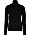 Stay warm and stylish in this urbane-cool wool turtleneck from Hugo - Turtleneck, long sleeves, slim fit - Style with jeans, chinos, or slim trousers