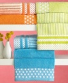 Dots, stripes and solids--oh my! Add a burst of color to your day with these funky bath towels in playful citrusy shades.