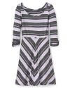 Well-designed contrasting stripe patterns set this fun Ella Moss Girl dress apart.