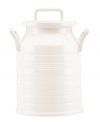 From farm to table, this Milk Can canister acts as both storage and decoration for country-style kitchens. Subtle detailing echoes the ringed Tin Can Alley dinnerware motif in creamy white porcelain. Qualifies for Rebate