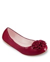 Is she ready for chic grown-up style? This adorable leather Bloch flat boasts a fluttery rosette at the toe.