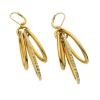 Put a ring on it. These drop earrings from T Tahari feature three hoop rings with the center ring embellished with glittering crystal accents. Crafted in gold tone mixed metal. Base metal is nickel-free for sensitive skin. Approximate drop: 2-1/4 inches.