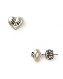 Fall for Juicy Couture's heart-shaped pearl studs. These tattoo-inspired earrings slip in to add on-beat chic.