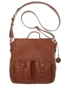 With double front pockets and antiqued brasstone hardware, the Fontana embodies adventure chic for the city girl.