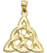 Symbolic for spirit, mind and body, this polished, solid Trinity charm makes the perfect Celtic gift. Crafted in 14k gold. Chain not included. Approximate length: 1-1/5 inches. Approximate width: 9/10 inch.