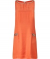 Vibrant and sophisticated, this bold frock injects pared-down glamour into your going out look  - Embellished bateau neck, sleeveless, relaxed silhouette, front welt pockets with embellishment, back keyhole opening - Pair with platform pumps and an embellished clutch