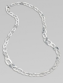 Sleek and flat, sterling silver links in a long, elegant design. Sterling silverLength, about 46Toggle clasp closureImported 