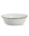 Beautiful in its simplicity, this dinnerware collection features a timeless, elegant design. The pristine white bone china is accented by a single, shimmering band of platinum. The understated beauty will add a refined sophistication to your dining experience for years to come. This all-purpose bowl is an essential serving piece for entertaining. Qualifies for Rebate