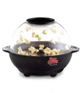 Make the most out of movie night! Treat yourself to a freshly-popped treat bursting with flavor, aroma and incredible convenience. The dual purpose lid is see-through so you can get your portion as crispy as you choose and then quickly transform it into a serving bowl for less mess and easy presentation. 1-year warranty.