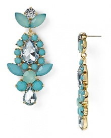 Vaguely vintage crystal danglers from Lydell NYC add a air of elegance to everyday dressing.