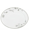 A fine vintage. The Paisley Terrace oval platter elevates even the most elegant settings with breezy florals grounded in graceful white porcelain. With luxe platinum banding to complement the rest of the Lenox dinnerware collection. Qualifies for Rebate