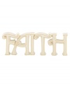 Keep the faith. Crafted in gold-trimmed ivory porcelain, this Lenox Expressions figurine is a beautiful reminder and elegant addition to any room.  Qualifies for Rebate