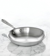 Sear, scramble or fry with the superior performance of this All-Clad fry pan. 3-ply bonded construction combines a handsome brushed aluminum exterior, a pure aluminum core and an easy-to-clean 18/10 stainless steel cooking surface for impressive aesthetics and exemplary heat distribution. Lifetime warranty.