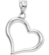 Sweetly symbolic. This cute cut-out  heart charm is crafted in polished 14k white gold. Chain not included. Approximate length: 1 inch. Approximate width: 3/4 inch.