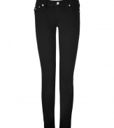 Elevate your go-to closet staples with these versatile black ultra-skinny jean leggings from True Religion - Five-pocket styling, logo detailed back flap pockets - Extra form-fitting - Style with cashmere pullovers and shearling lined boots