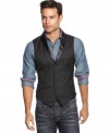 Step up your party look with this sleek vest by INC International Concepts.